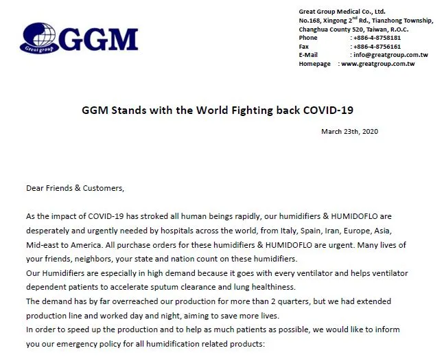 GGM Stands With The World Fighting Back COVID-19